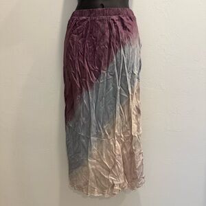 Nation LTD. Tie-Dye Satin Whimsical Boho Styled Maxi Skirt - Size Small